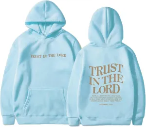 Trust in The Lord Print Hoodies for Womens Oversized Long Sleeve Casual Drawstring Fall Pullover Sweatshirts Tops