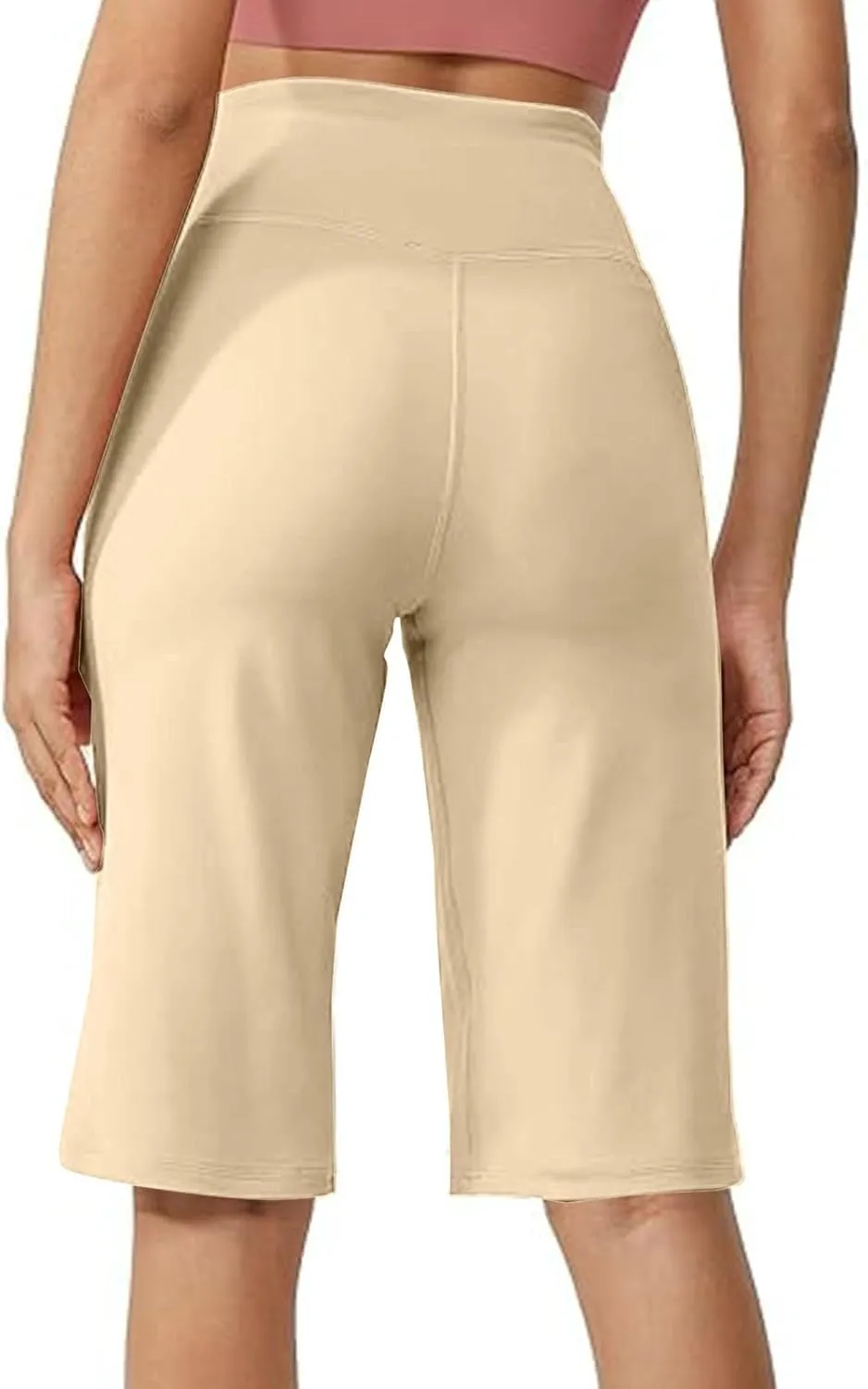 Tummy Control Yoga Capris Women Casual Stretch High Waisted Yoga Leggings Comfy Wide Leg Pants Yoga Capri for Women