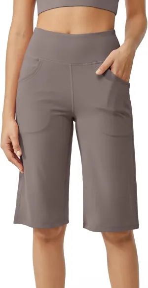 Tummy Control Yoga Capris Women Casual Stretch High Waisted Yoga Leggings Comfy Wide Leg Pants Yoga Capri for Women