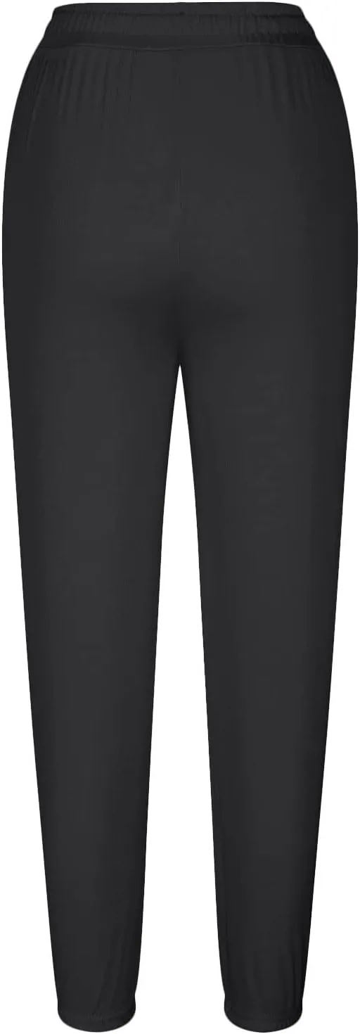 Uillui Women's Ice Silk Jogger Pants High Stretch Workout Relaxed Fit Soft Yoga Sweatpants Lightweight Hiking Lounge Pants