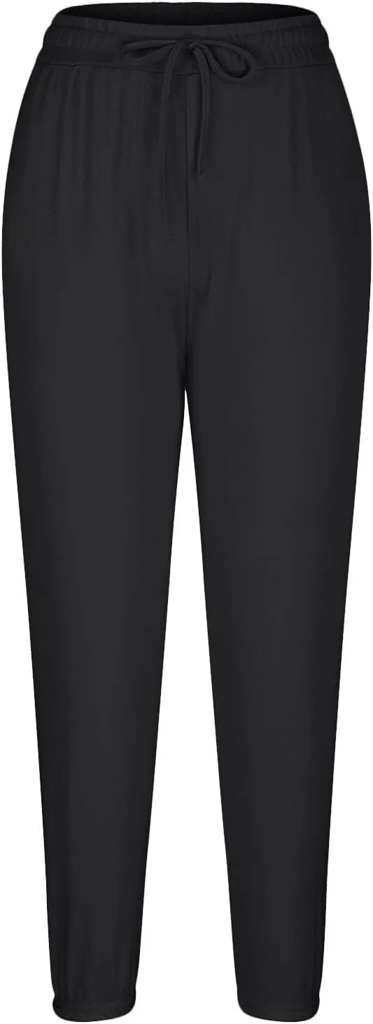 Uillui Women's Ice Silk Jogger Pants High Stretch Workout Relaxed Fit Soft Yoga Sweatpants Lightweight Hiking Lounge Pants