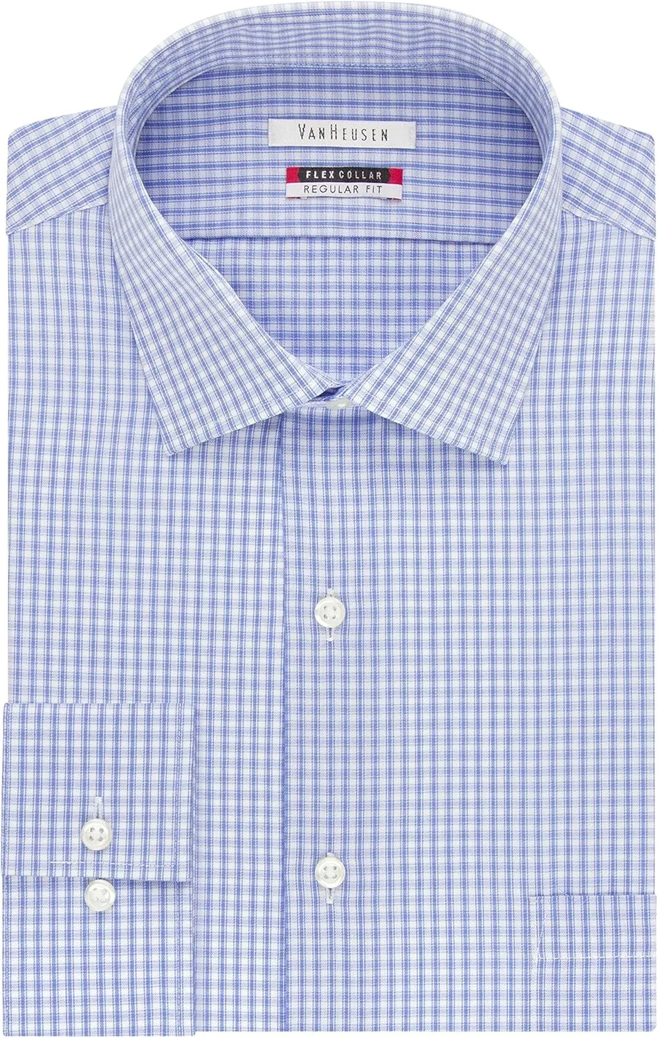 Van Heusen Men's Dress Shirt Regular Fit Flex Collar Check
