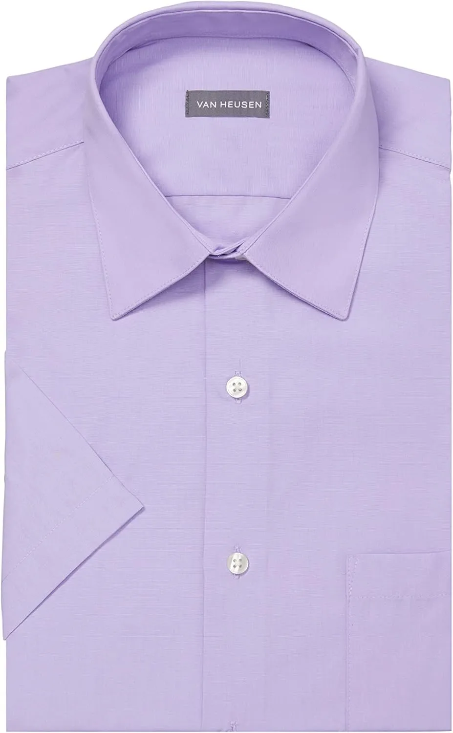 Van Heusen Men's Short Sleeve Dress Shirt Regular Fit Poplin Solid