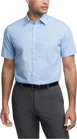 Van Heusen Men's Short Sleeve Dress Shirt Regular Fit Poplin Solid