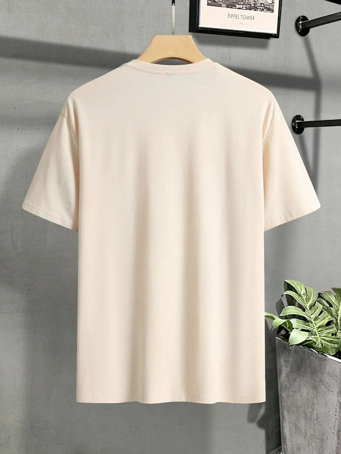 Verdusa Men's Oversized Graphic T Shirts Letter Slogan Drop Shoulder Short Sleeve Round Neck Tee