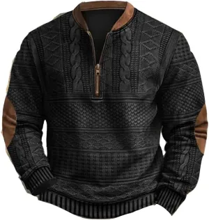 Vintage Knit Shirts For Men Men'S Retro Knit Sweater Mens Gift