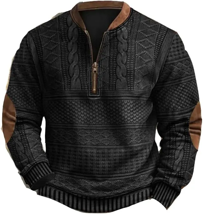 Vintage Knit Shirts For Men Men'S Retro Knit Sweater Mens Gift