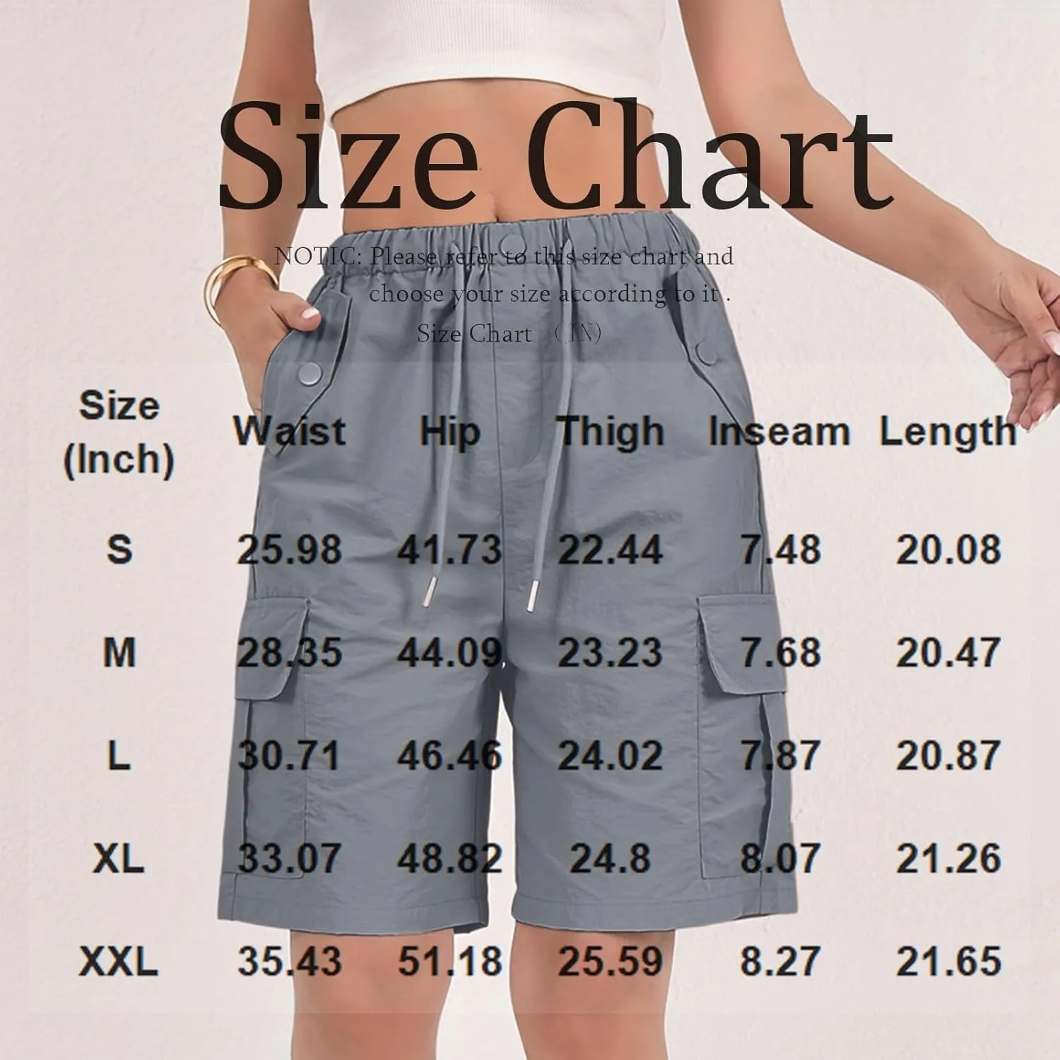 Wide Leg Bermuda Shorts for Women High Waisted Wide Leg Cargo Shorts Summer Baggy Waterproof Hiking Pants with Pockets