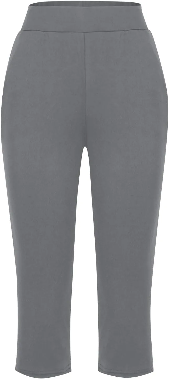 Wide Leg Yoga Pants for Women Casual Loose Soft Lounge Capris Cropped Pant Trousers High Waisted Athletic Sweatpants