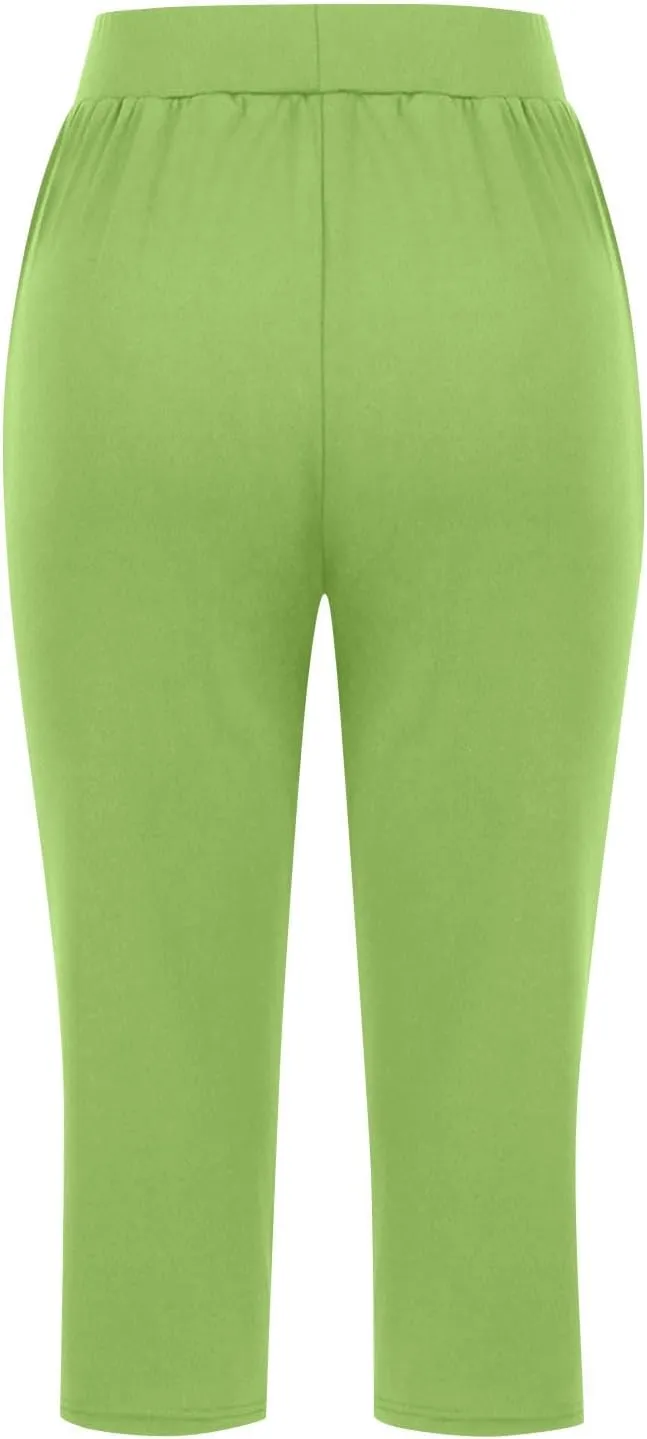 Wide Leg Yoga Pants for Women Casual Loose Soft Lounge Capris Cropped Pant Trousers High Waisted Athletic Sweatpants