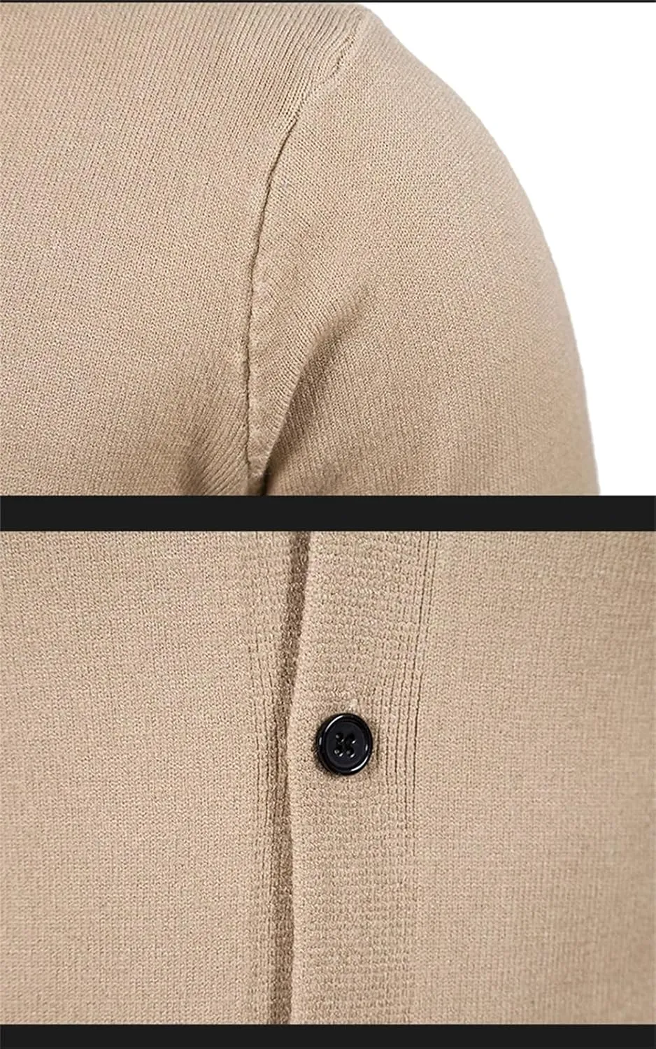 Winter Men's Knitted Button Cardigan Sweater V-Neck Elastic Slim Fit Warm Sweater Jacket