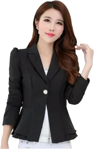 Women Autumn Long Sleeves Casual Suit Coat Office Ladies Blazers Jackets Outerwear