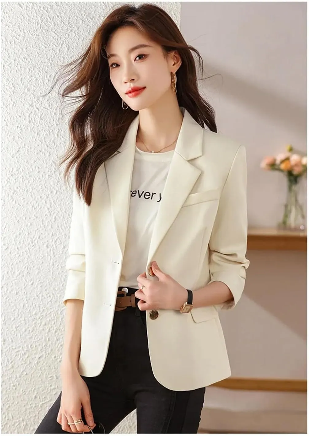 Women Blazer Jackets Outerwear Office Ladies Work Business Blazer Coat