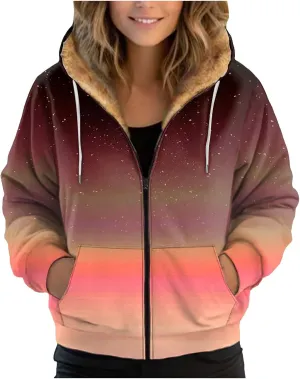 Women Fleece Full Zip Up Cropped Hoodie Light Weight Zip Up Hoodie Women Women's Full Zip Woolen Hoodie Plus Size