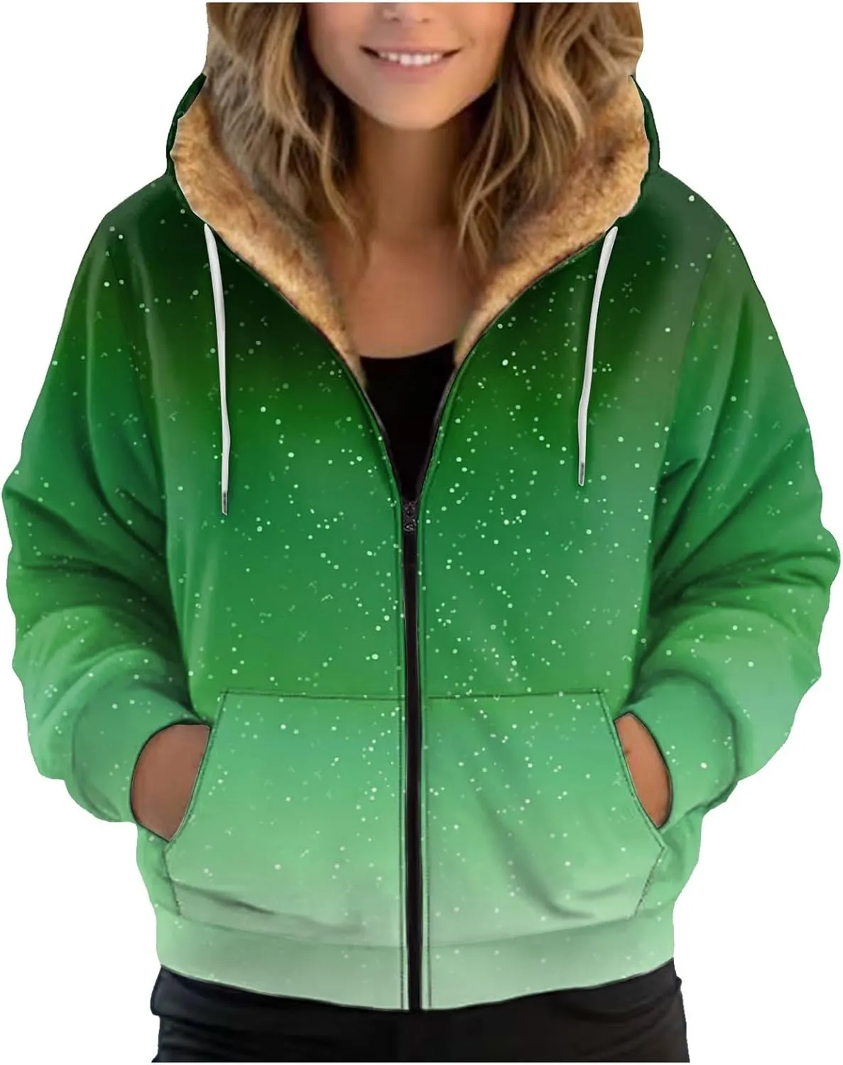 Women Fleece Full Zip Up Cropped Hoodie Light Weight Zip Up Hoodie Women Women's Full Zip Woolen Hoodie Plus Size