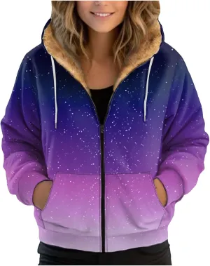Women Fleece Full Zip Up Cropped Hoodie Light Weight Zip Up Hoodie Women Women's Full Zip Woolen Hoodie Plus Size