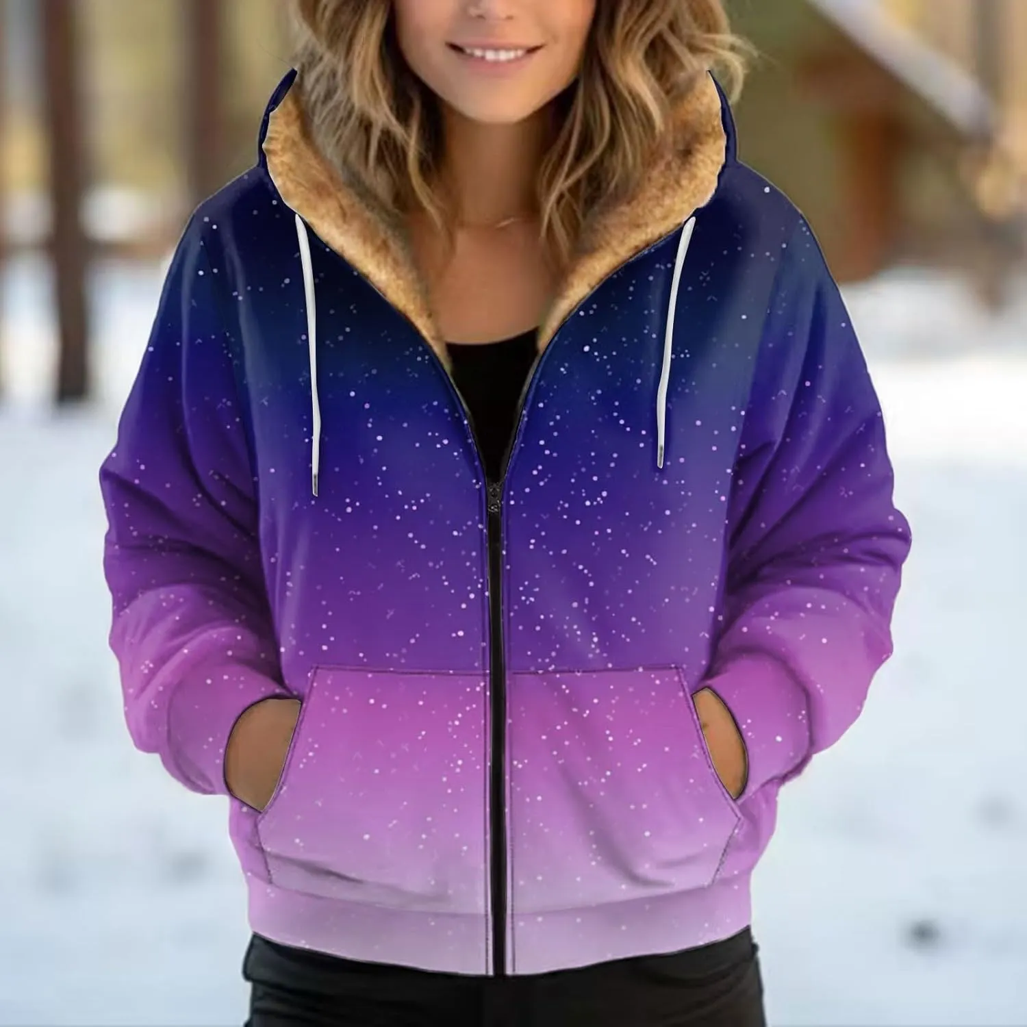 Women Fleece Full Zip Up Cropped Hoodie Light Weight Zip Up Hoodie Women Women's Full Zip Woolen Hoodie Plus Size
