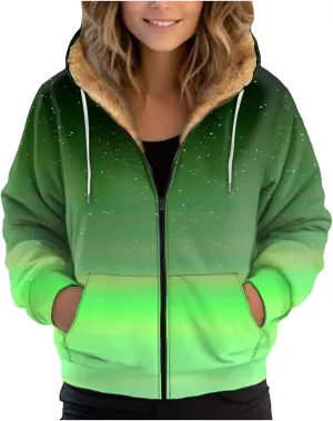 Women Fleece Full Zip Up Cropped Hoodie Light Weight Zip Up Hoodie Women Women's Full Zip Woolen Hoodie Plus Size