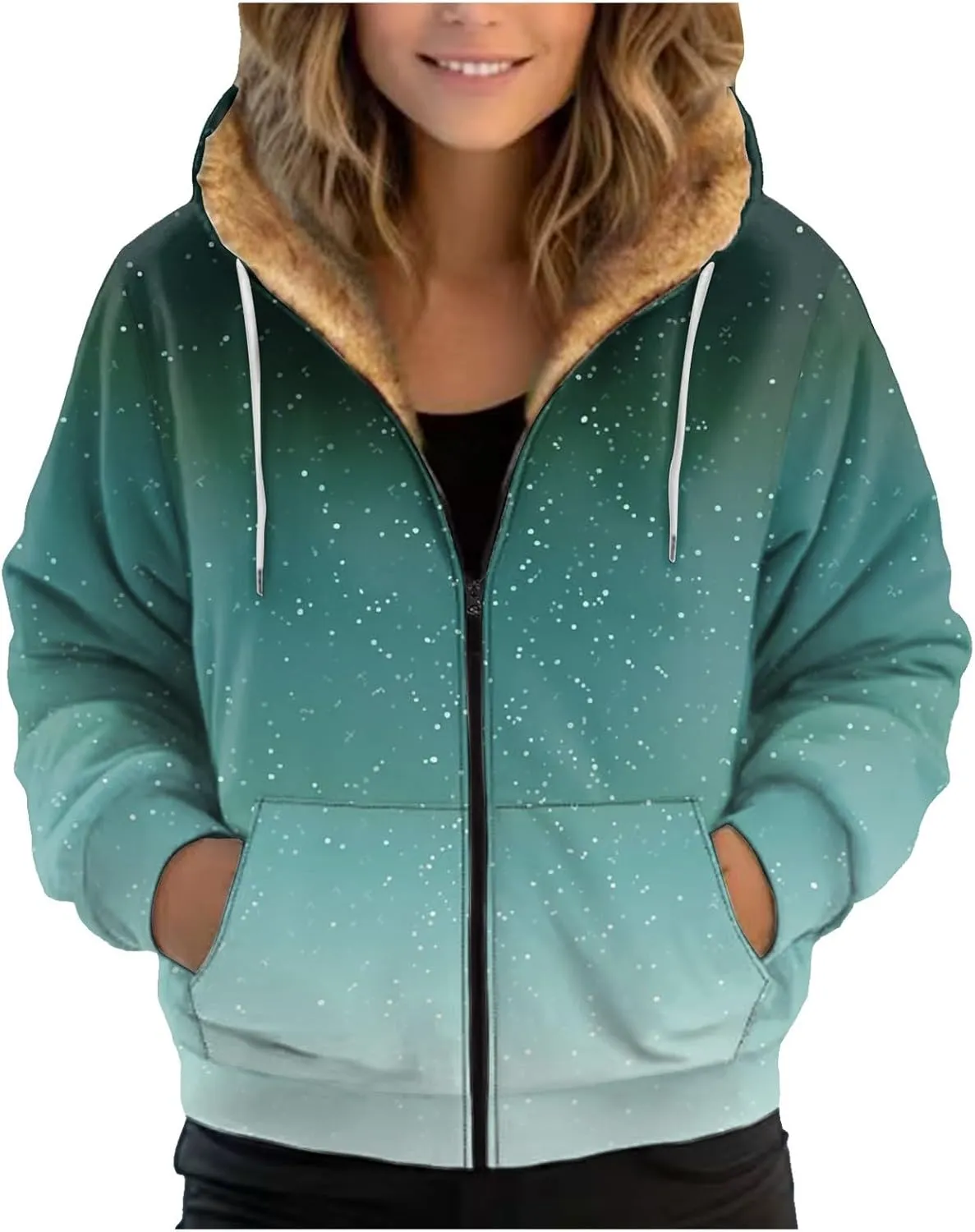 Women Fleece Full Zip Up Cropped Hoodie Light Weight Zip Up Hoodie Women Women's Full Zip Woolen Hoodie Plus Size
