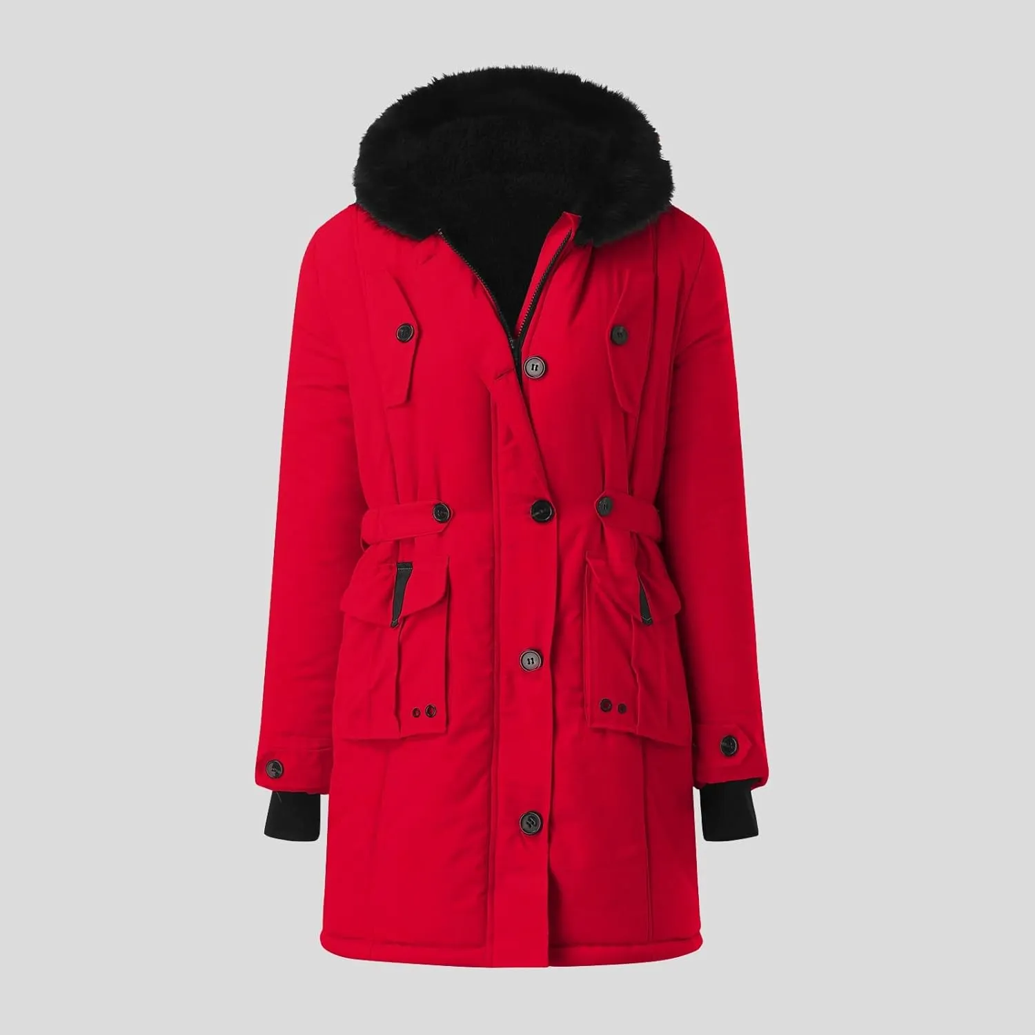 Women Plus Size Daily Winter Coat Lapel Long Sleeve Jacket Vintage Thicken Coat Jacket Warm Hooded Womens Vest Womens Coat