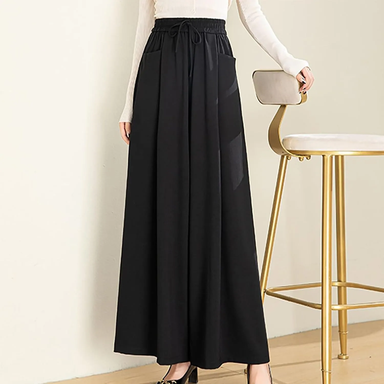 Women Wide Leg Dress Pants High Waisted Loose Fit Business Casual Straight Leg Long Work Trousers with Pockets 2024