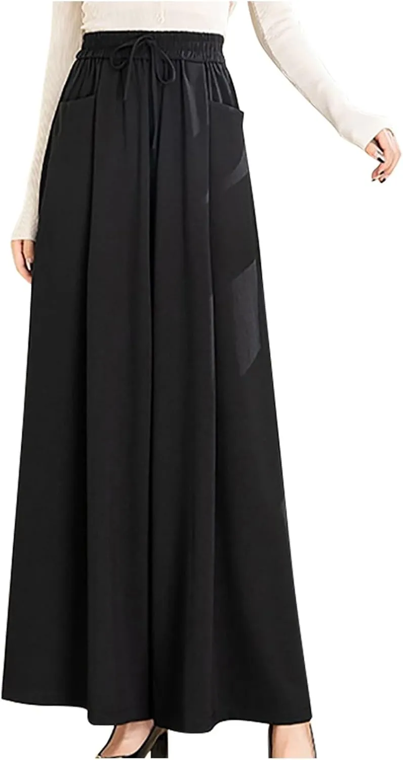 Women Wide Leg Dress Pants High Waisted Loose Fit Business Casual Straight Leg Long Work Trousers with Pockets 2024