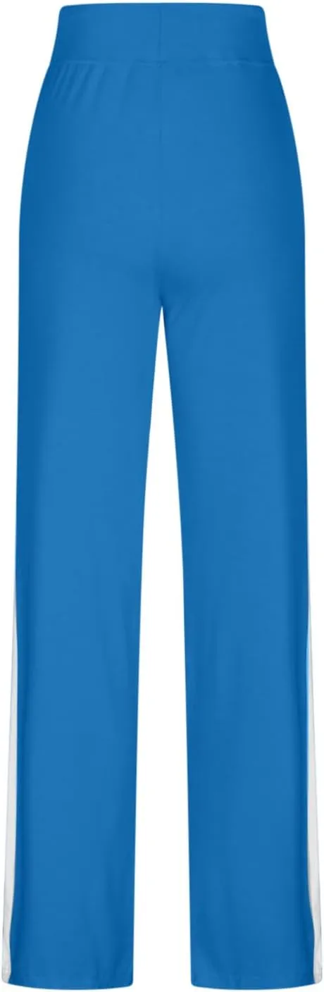 Women Wide Leg Yoga Pants Modal Cotton Soft Lounge Trousers Colorblock Side Striped Sweatpants Workout Leggings