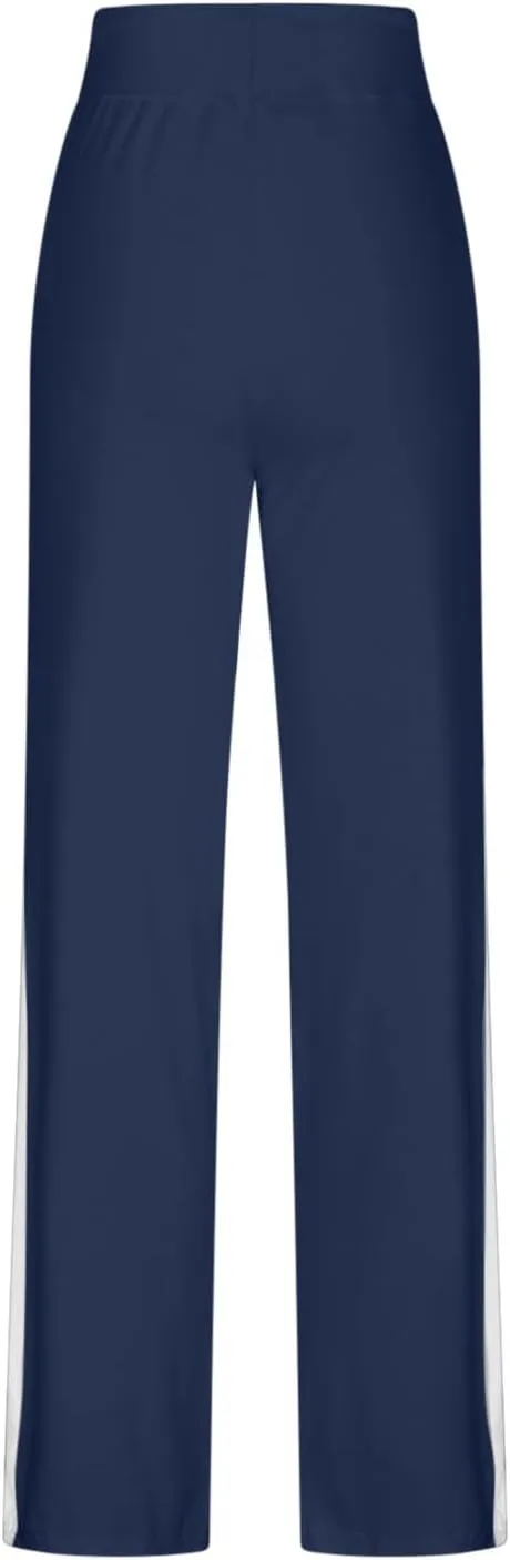 Women Wide Leg Yoga Pants Modal Cotton Soft Lounge Trousers Colorblock Side Striped Sweatpants Workout Leggings