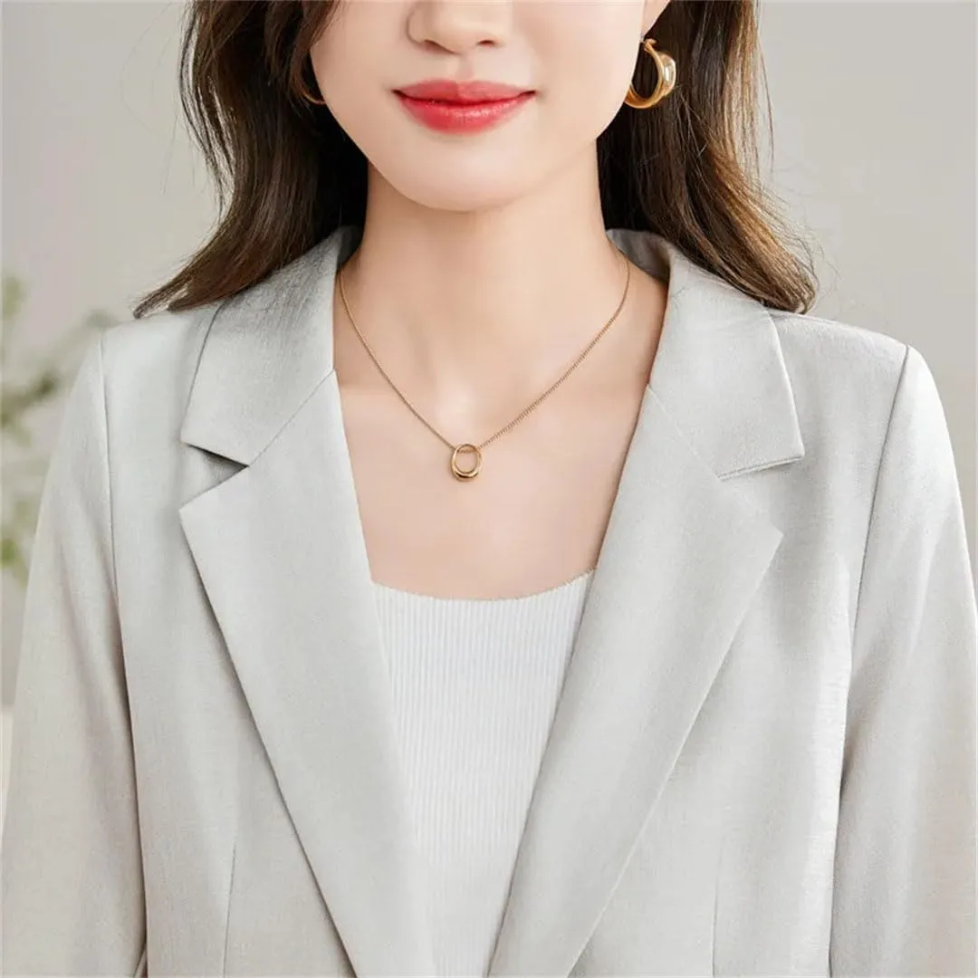 Women's Blazer Spring Summer Professional Slim Half Sleeve Suit Jacket Office Ladies Work Coat