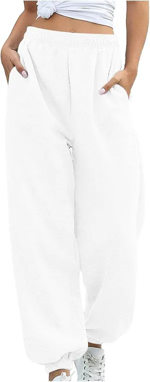 Women's Bottom Sweatpants Joggers Pants Workout High Waisted Yoga Pants with Yoga Pants for Women Plus Size Pocket