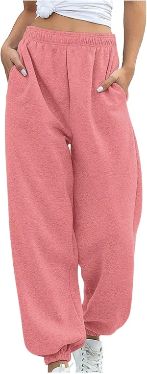 Women's Bottom Sweatpants Joggers Pants Workout High Waisted Yoga Pants with Yoga Pants for Women Plus Size Pocket