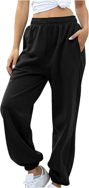 Women's Bottom Sweatpants Joggers Pants Workout High Waisted Yoga Pants with Yoga Pants for Women Plus Size Pocket