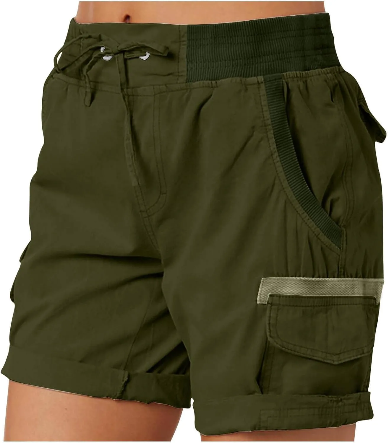 Women's Cargo Shorts 2025 Casual Summer High Waisted Hiking Shorts with Pockets Pull On Comfy Outdoor Outfits Trendy