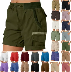 Women's Cargo Shorts 2025 Casual Summer High Waisted Hiking Shorts with Pockets Pull On Comfy Outdoor Outfits Trendy