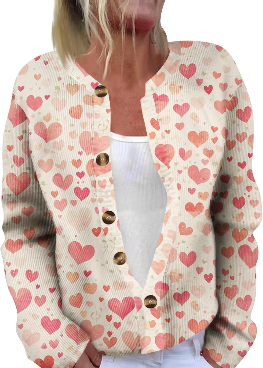 Womens Chunky Cardigan Cable Knit Sweaters for Women 2025 Trendy Love Heart Y2K Knitted Outerwear