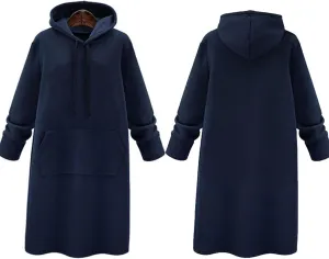 Womens Dresses Fall Winter 2024 Casual Long Sleeve Drawstring Hoodies Sweatshirt Pullover Tunic Mini Dress