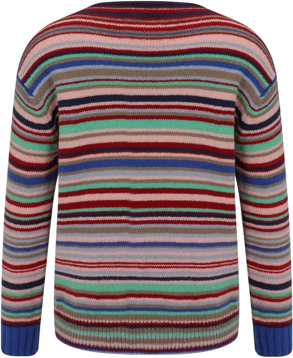 Women's Fair Isle Knitted Sweater Vintage Long Sleeve Boat Neck Retro Lightweight Pullover Plain Fashion Lounge Tops