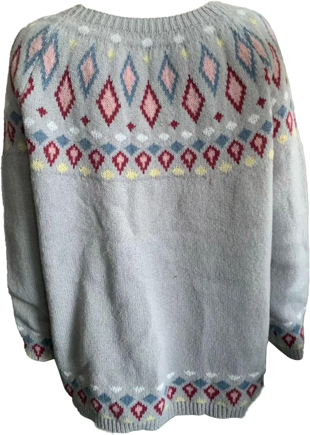 Women's Fair Isle Sweater Classic Retro Sweaters Long Sleeve Crewneck Lightweight Vintage Knitted Pullover Tops