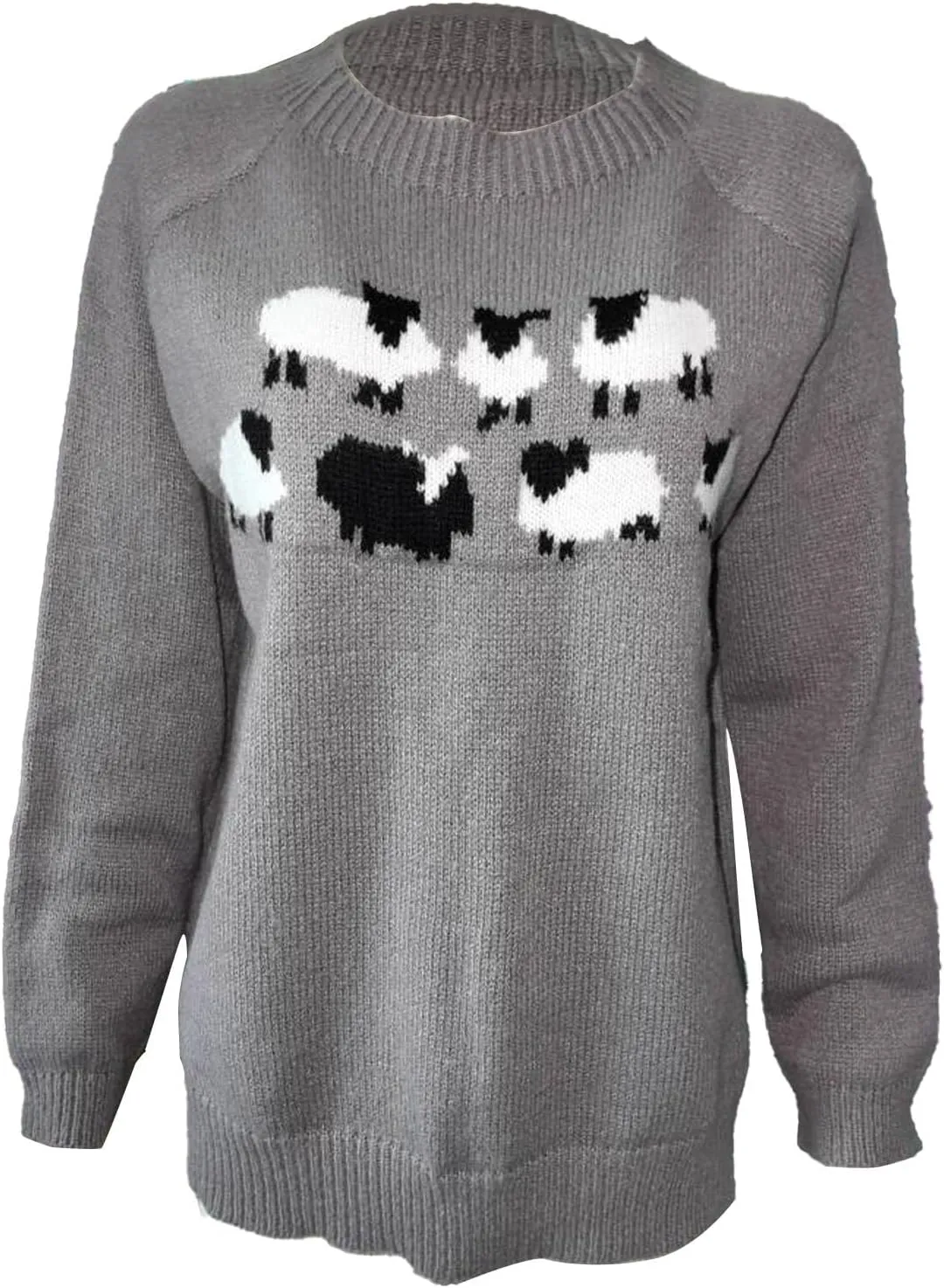 Women's Fair Isle Sweater Classic Retro Sweaters Long Sleeve Crewneck Lightweight Vintage Knitted Pullover Tops