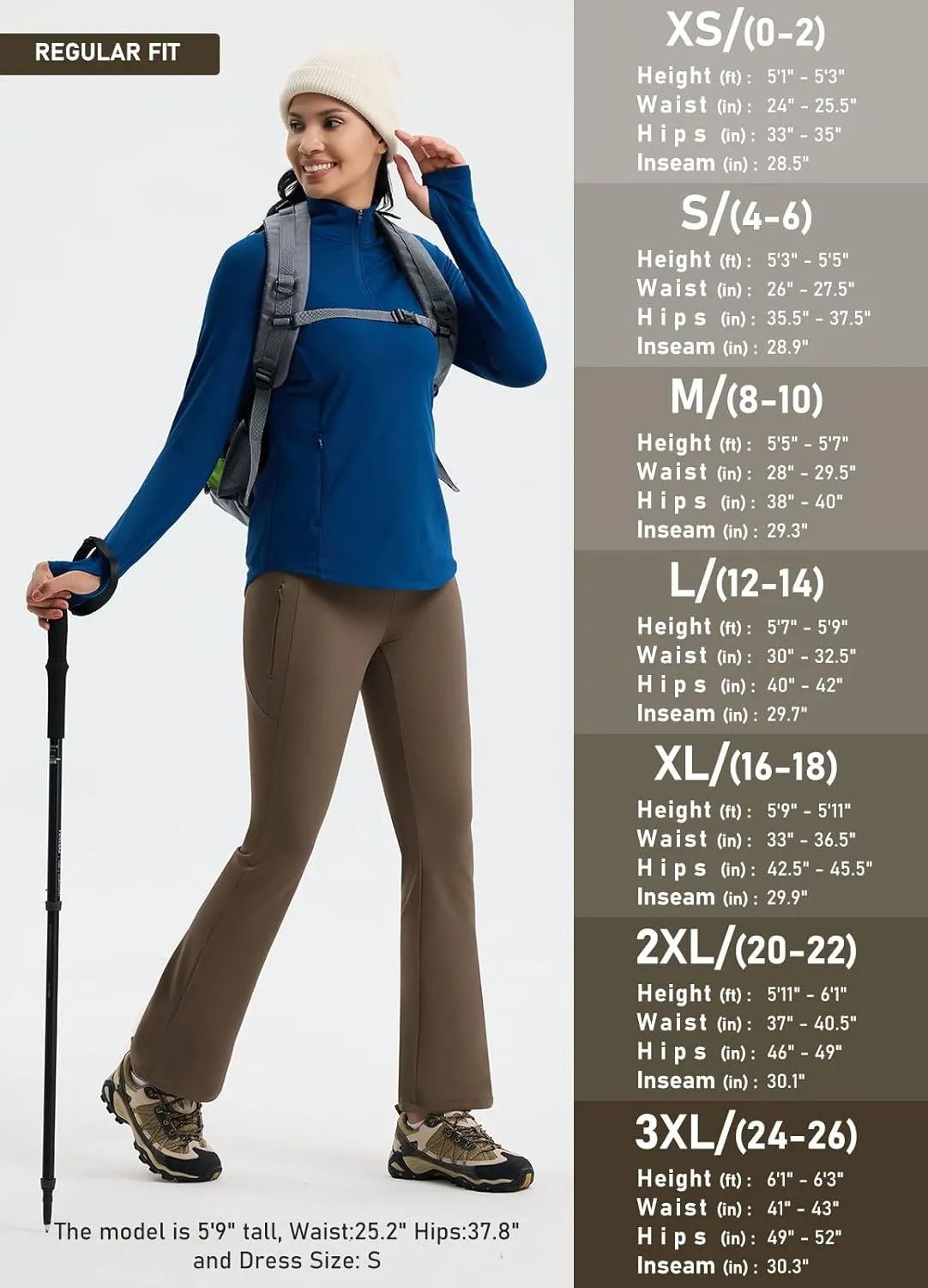 Women's Fleece Lined Pants Straight Leg Thermal Sweatpants Water Resistant Hiking Yoga Dress Pants Flare Leggings