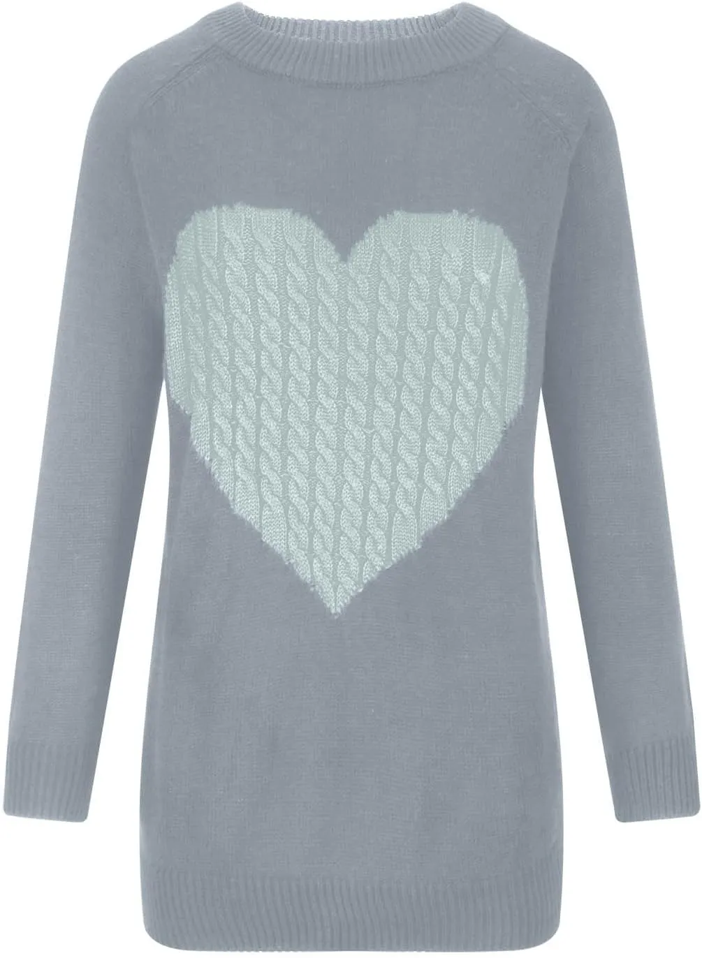 Women's Heart Embroidered Sweaters Fall Fashion Casual Crewneck Retro Knitting Long Sleeve Pullover Sweater