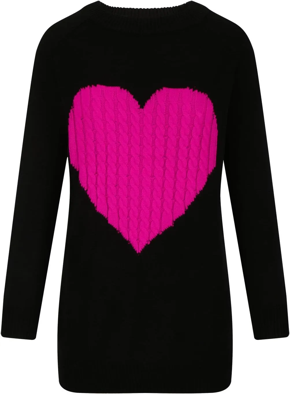 Women's Heart Embroidered Sweaters Fall Fashion Casual Crewneck Retro Knitting Long Sleeve Pullover Sweater