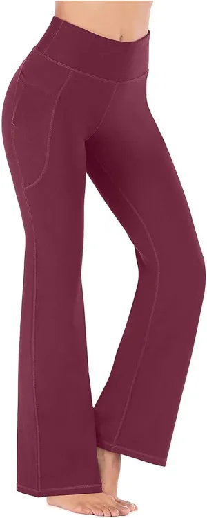 Women's High Waist Bootcut Yoga Pants Sports Running Yoga Athletic Pants Fashion Soft Yoga Pants with Pockets for