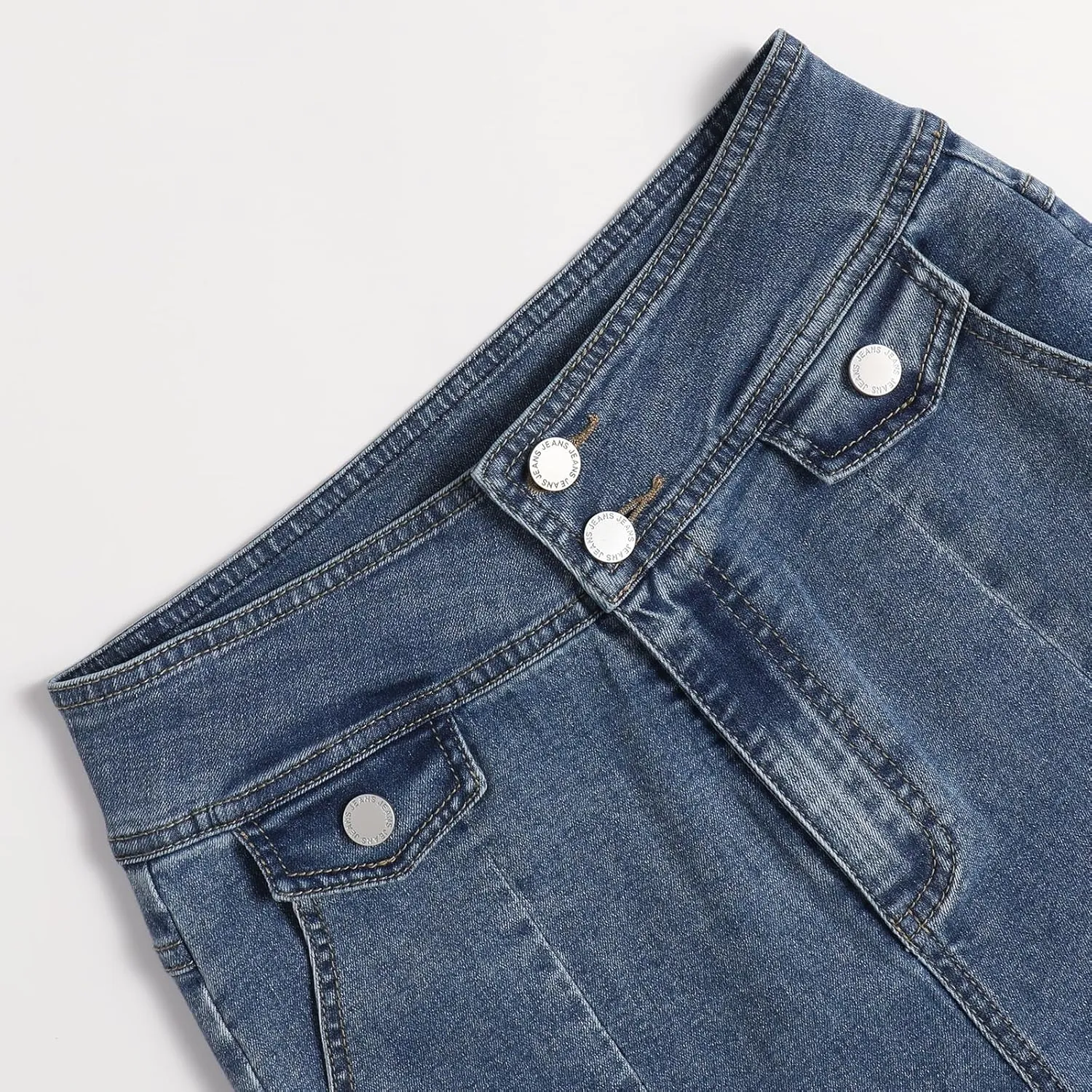 Women's High Waisted Stretch Skinny Slit Classic Bell Bottom Denim Jeans