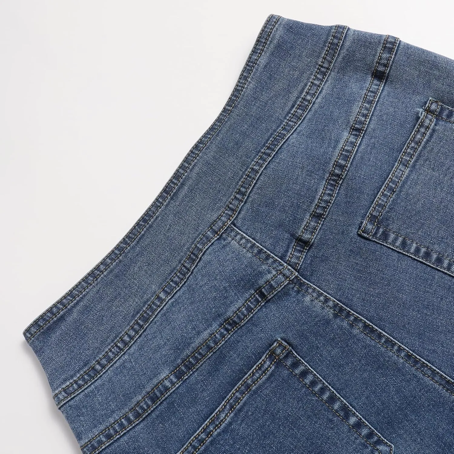 Women's High Waisted Stretch Skinny Slit Classic Bell Bottom Denim Jeans