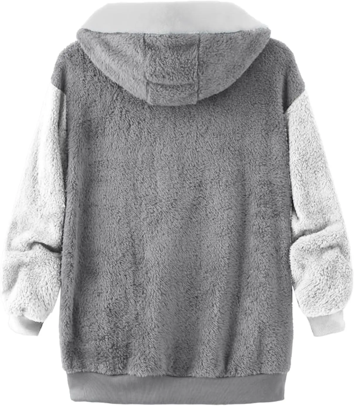 Women's Jackets Loose Large Size Coat Plush Multicolor Paneled Hooded Zip Jacket Fall 2023, S-5XL