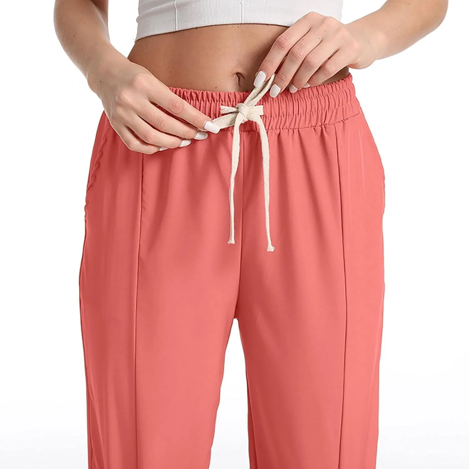 Women's Joggers Drawstring Hiking Pants with Pockets Active Pant for Women Athletic Stretch Breathable Sweatpant