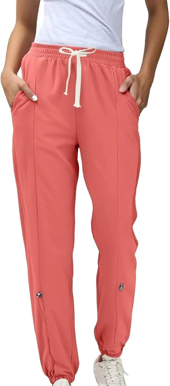 Women's Joggers Drawstring Hiking Pants with Pockets Active Pant for Women Athletic Stretch Breathable Sweatpant