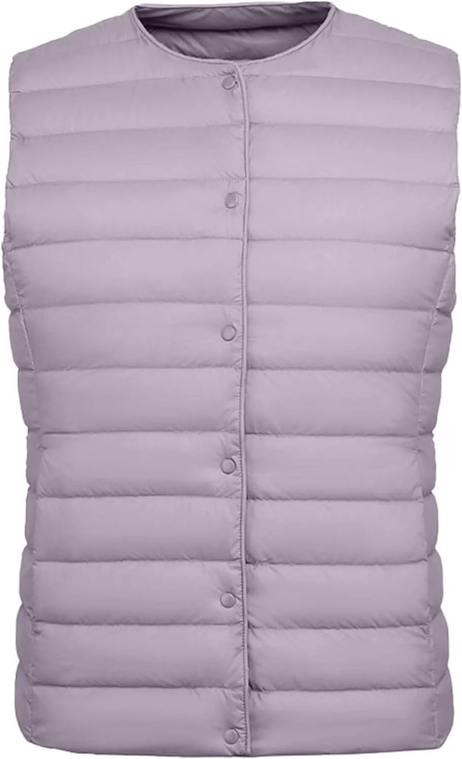 Womens Lightweight Vest Fashion Simple Solid V Neck Button Sleeveless Puffer Down Jacket Winter Casual Versatile Waistcoat