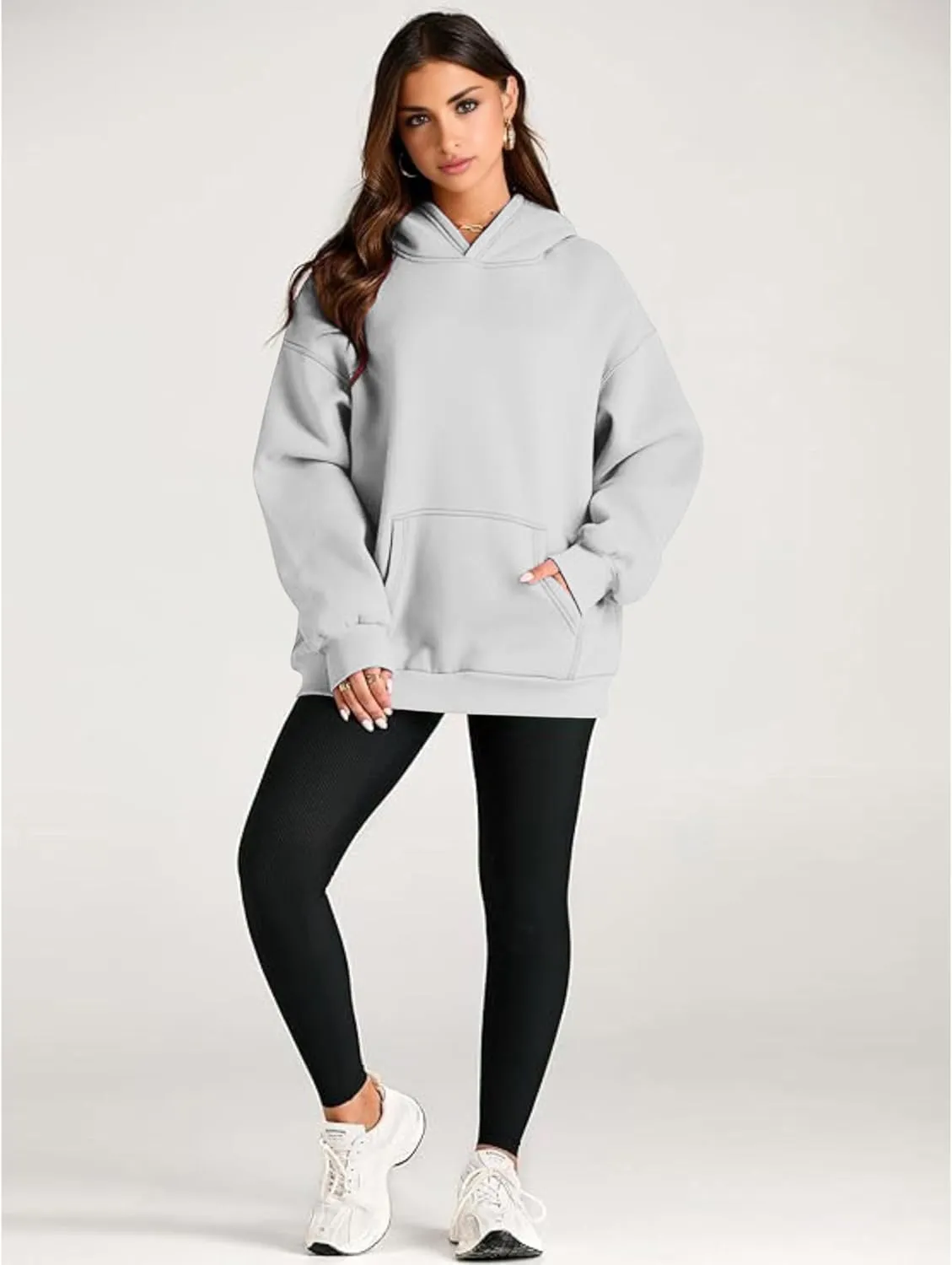 Women’s Oversized Hoodie - Long Sleeve Fleece Oversized Pullover Sweatshirt